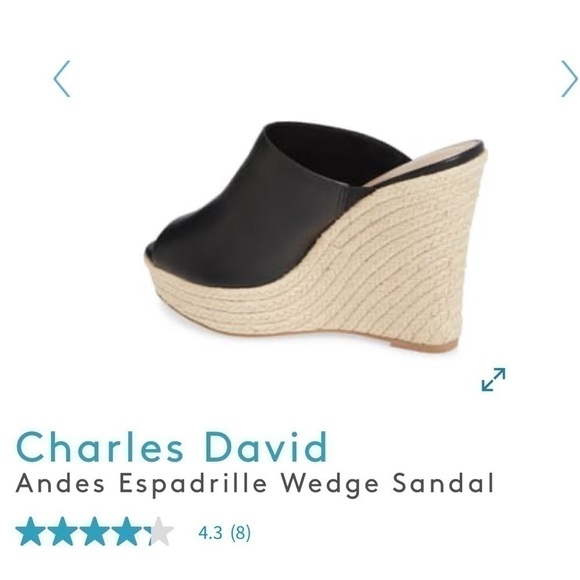 Charles David Andes Leather Wedge Espadrilles - Picture 4 of 9